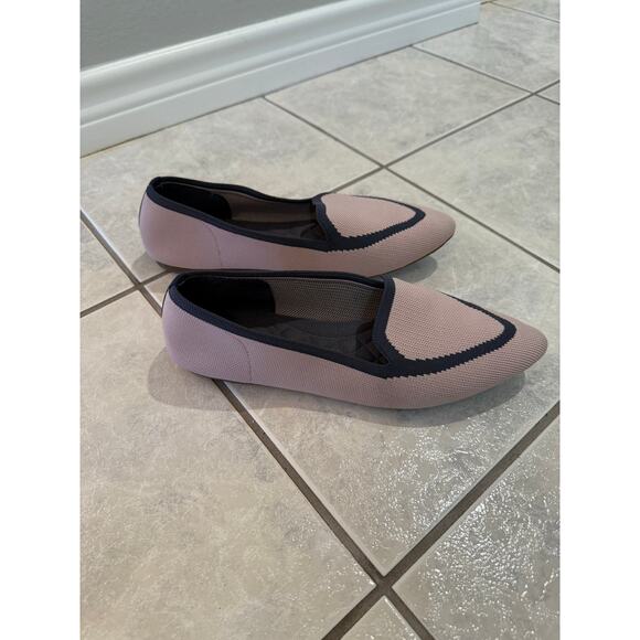 Birdies Women's Blackbird Pink Grey Slip On Fabric Knit Shoes Size 10 Flats - Picture 2 of 9